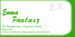 emma paulusz business card